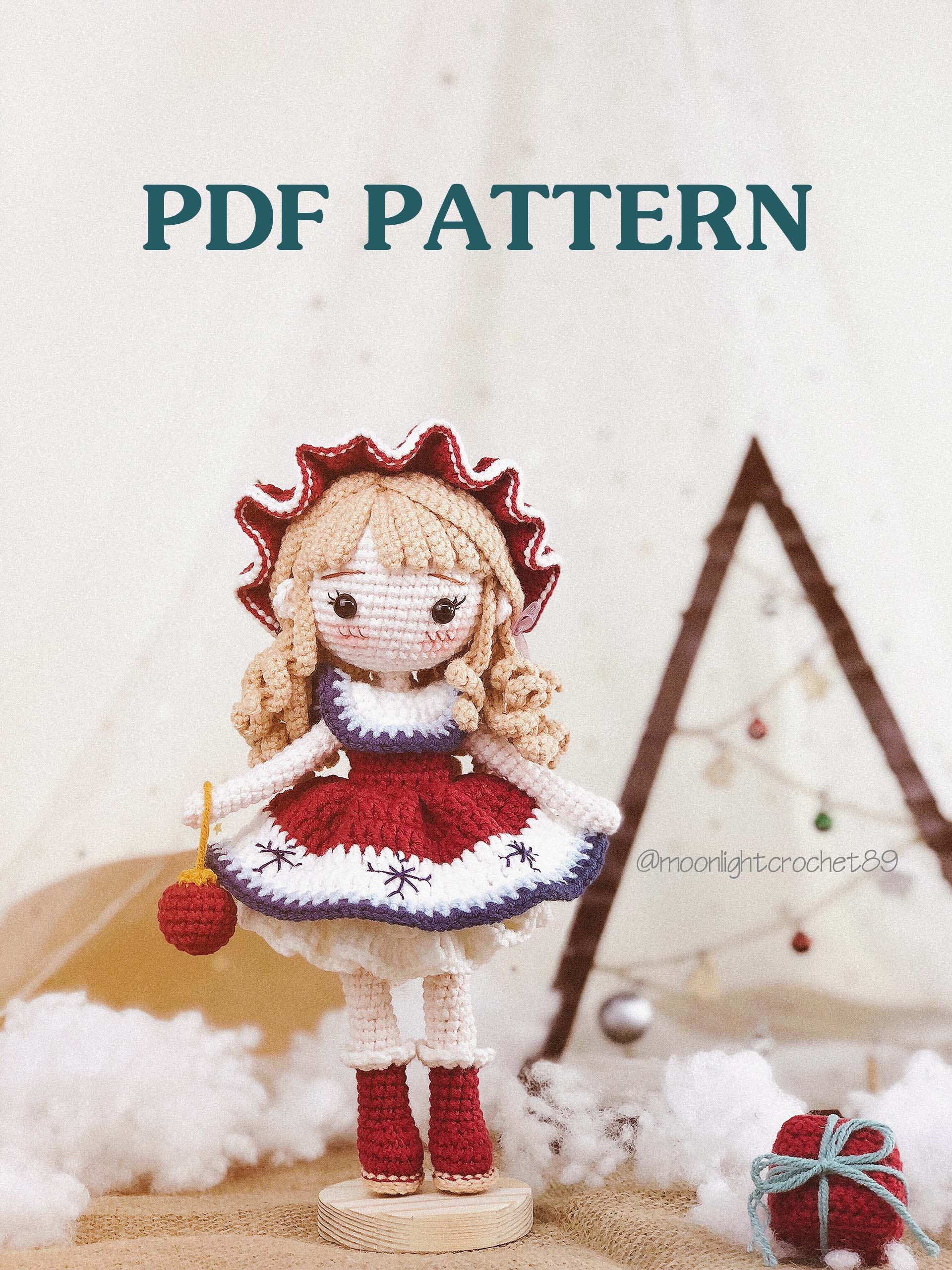 Crochet Doll Pattern, Snowflake Doll, Amigurumi doll pattern